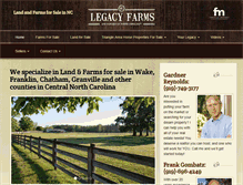 Tablet Screenshot of legacyfarmsandranchesnc.com